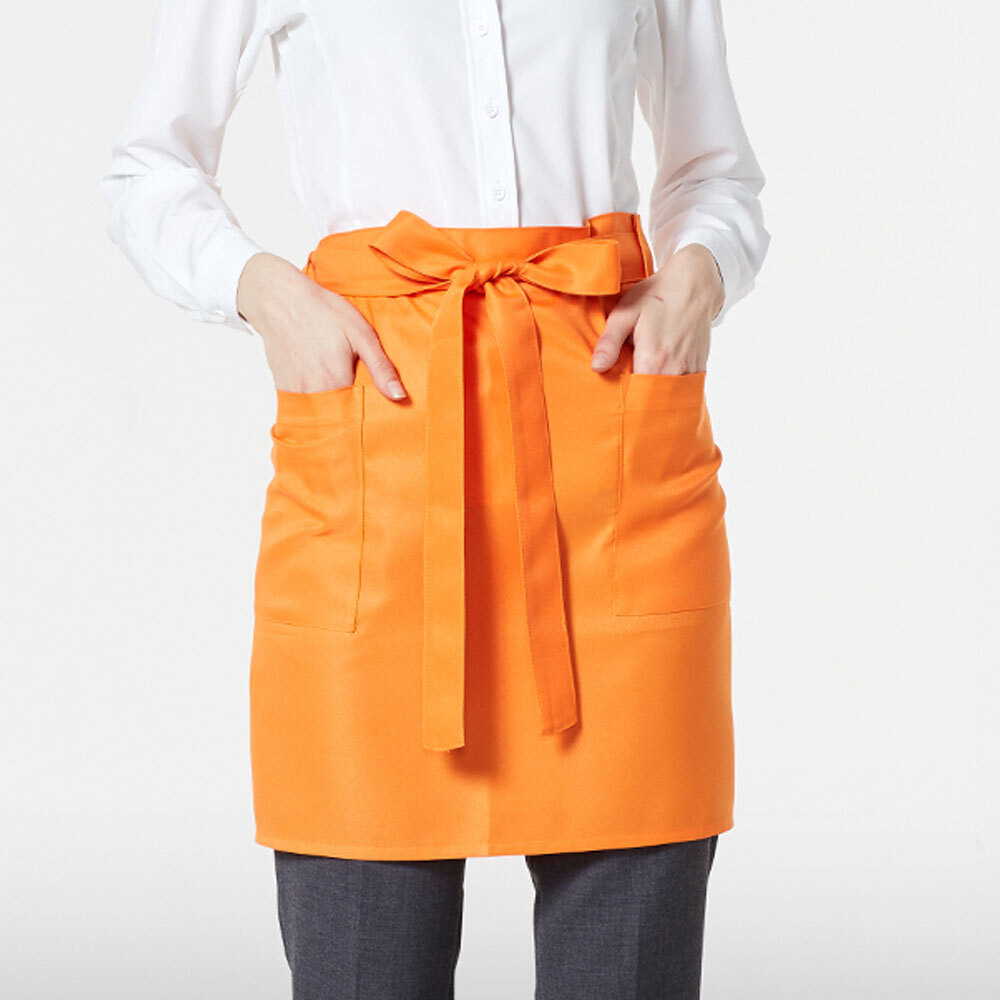 허리앞치마(맛드)-오렌지 / 넓은폭,무릎위기장